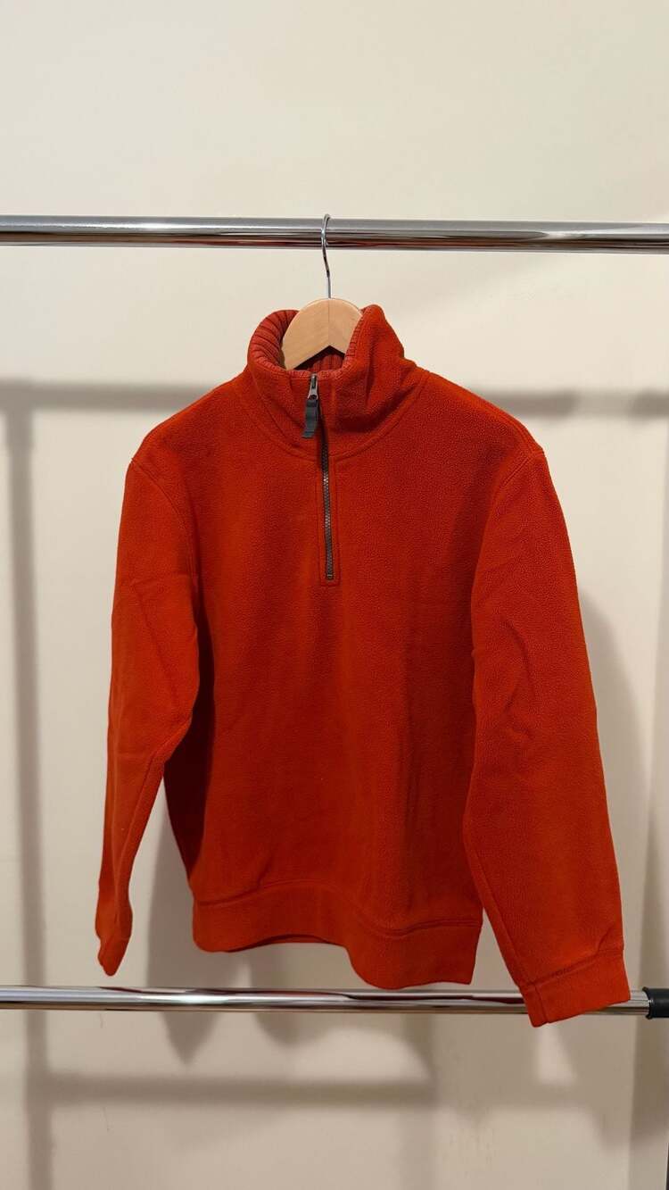 Bossini Men's Burnt Orange Fleece 1/4 Zip Pullover